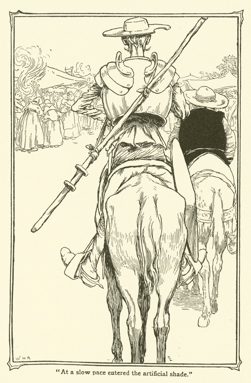 Illustration pour Don Quichotte (lithographie) - William Heath Robinson