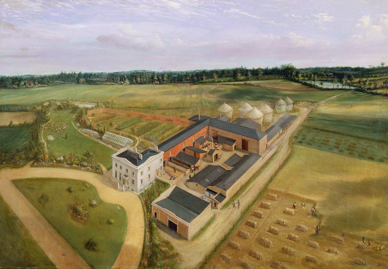 Tiptree Hall et ferme, Essex, c.1850-60 - William Henry Browne