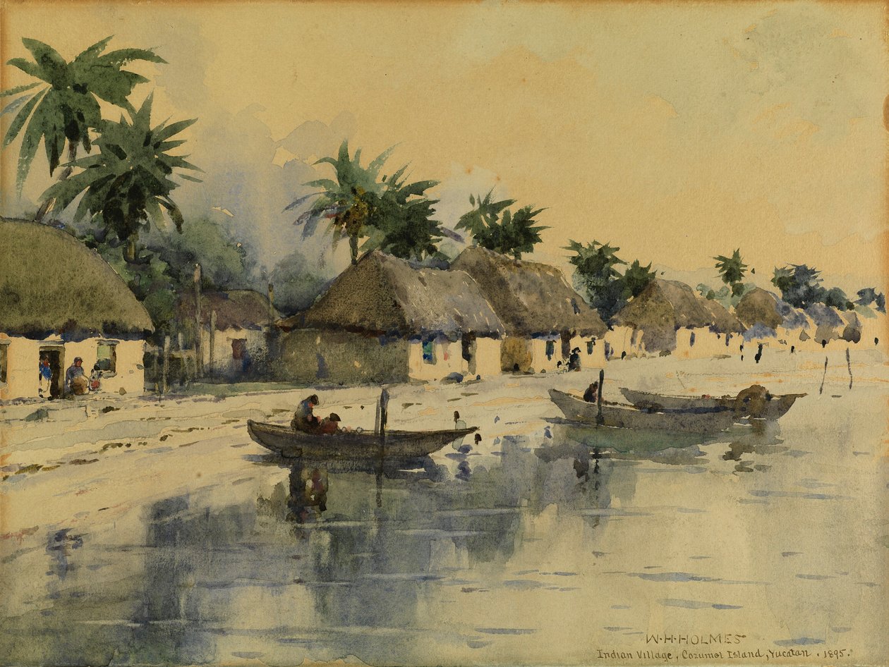 Indian Village, île de Cozumel, Yucatan - William Henry Holmes