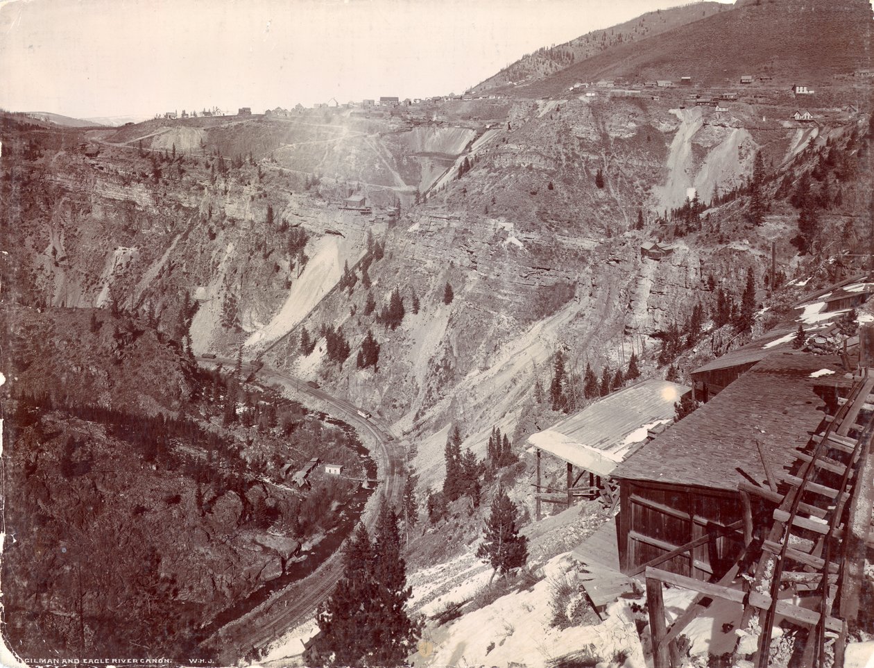 Gilman et le canyon de la rivière Eagle, vers 1880-90 - William Henry Jackson