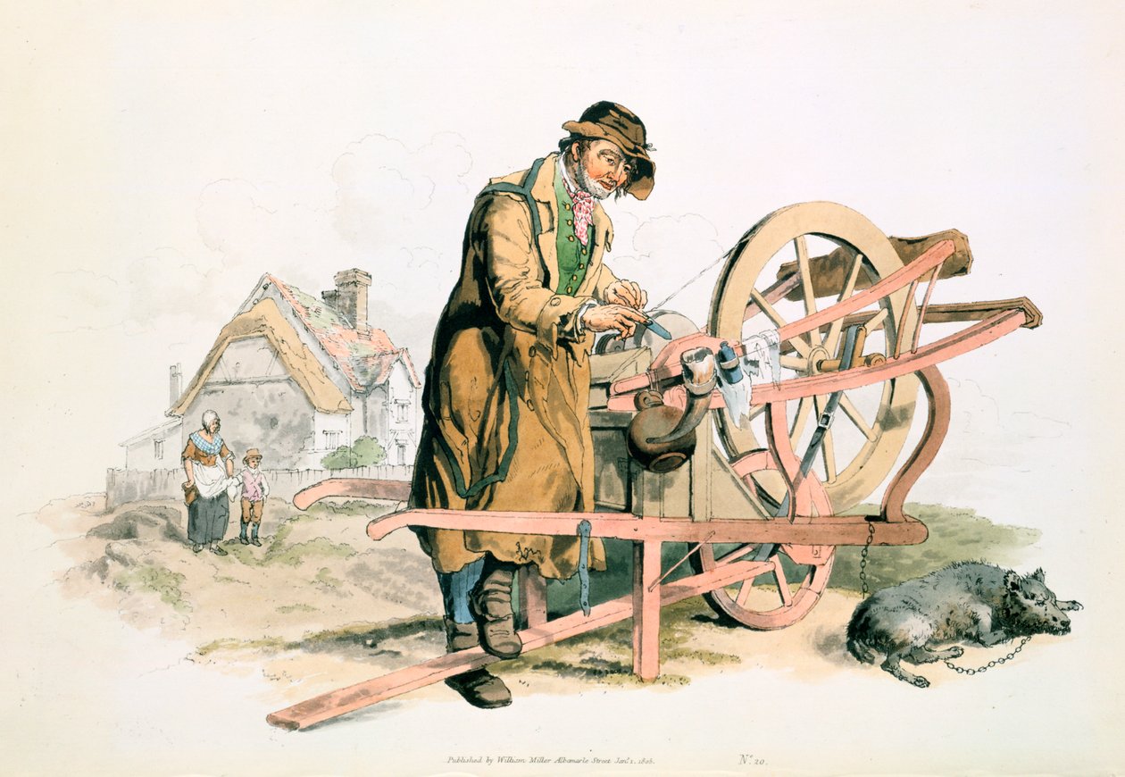 Aiguiseur de couteaux, 1808 - William Henry Pyne