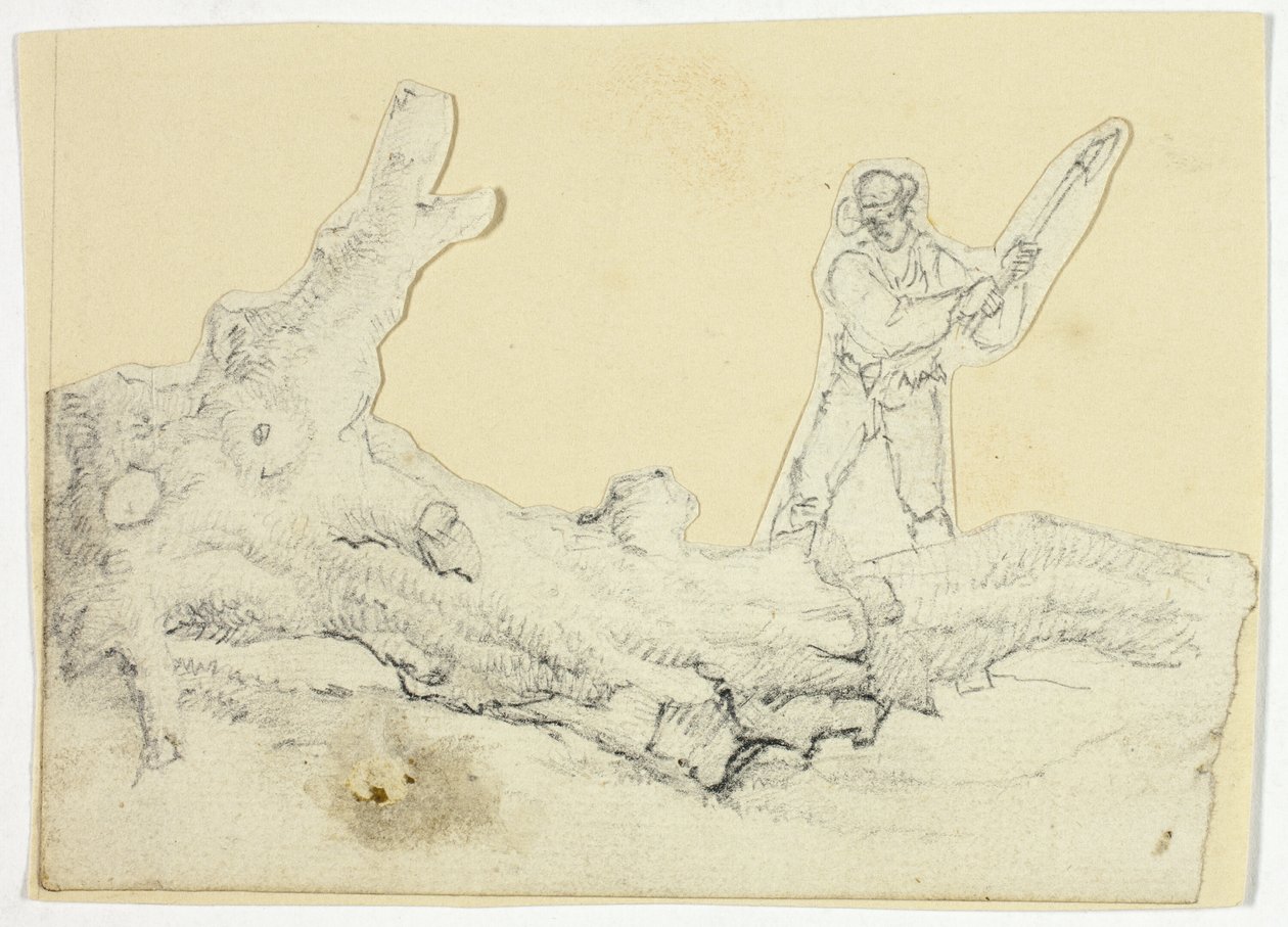 Bûcheron abattant un arbre - William Henry Pyne