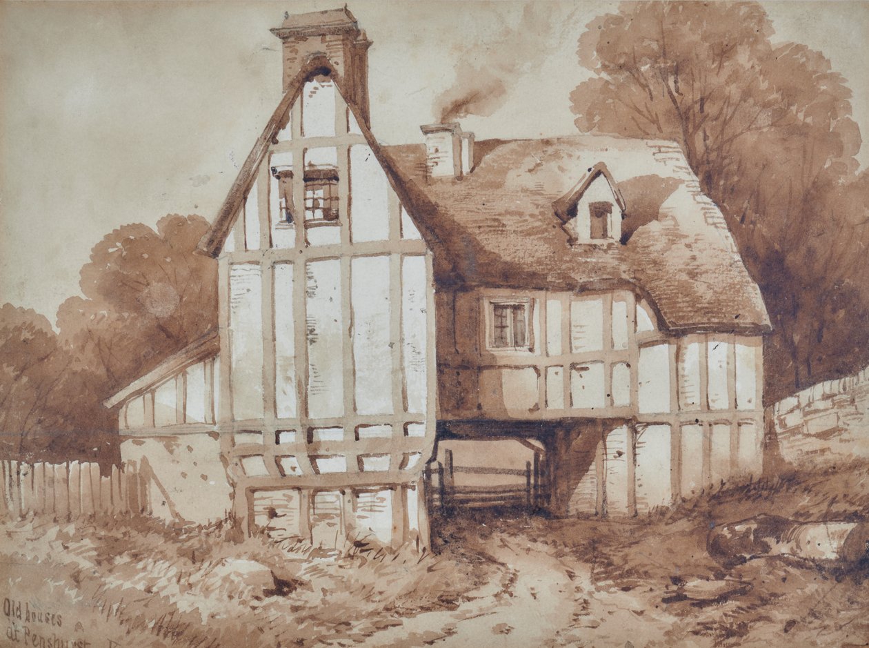 Vieilles maisons à Penshurst, Kent - William Henry Stothard