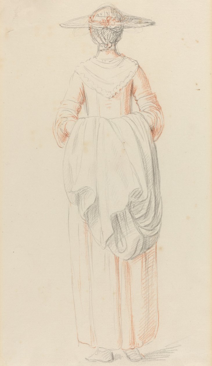 Dame tenant son manteau par derrière - William Hoare