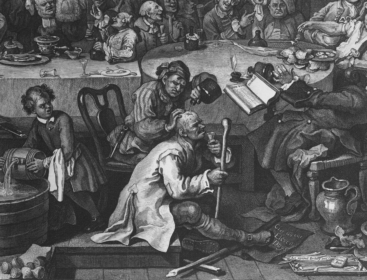 Un divertissement électoral, 1755 (détail) - William Hogarth