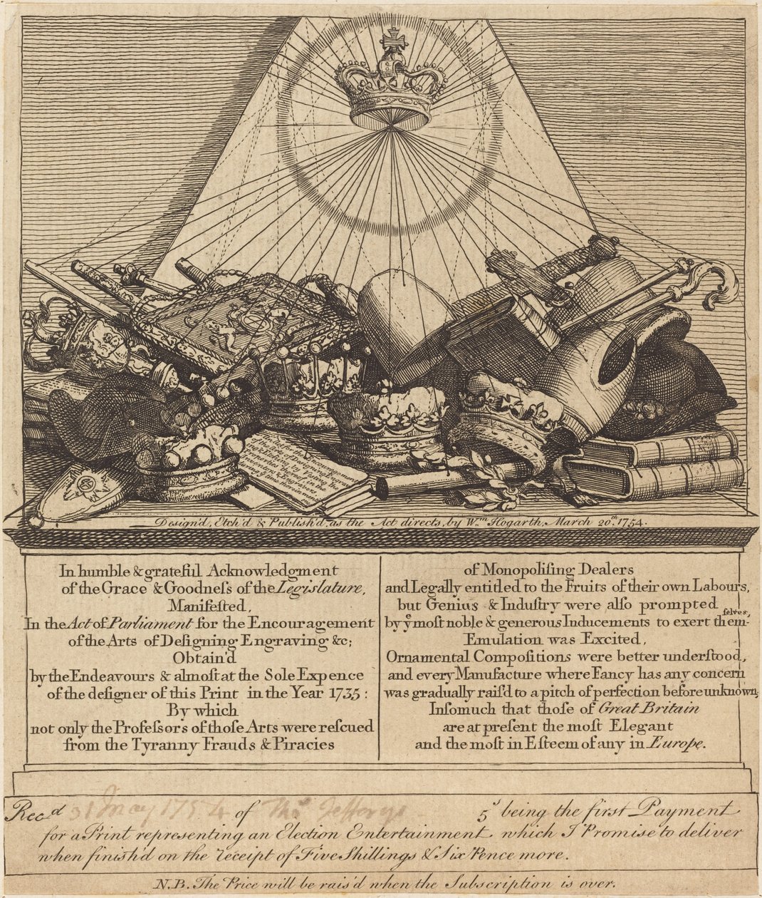 Couronnes, mitres, masses, etc. - William Hogarth