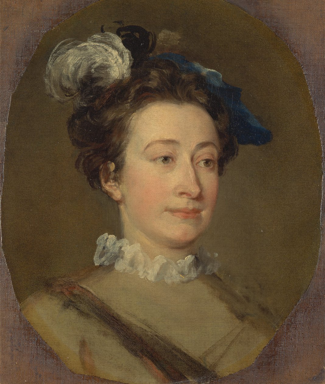 Fille avec un chapeau à plumes, vers 1740 - William Hogarth