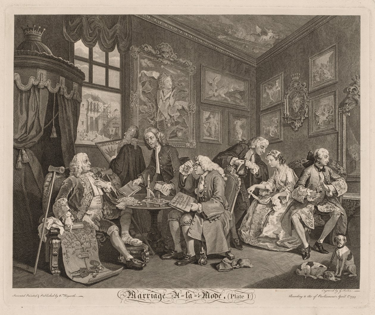 Mariage à la Mode : Le Contrat - William Hogarth