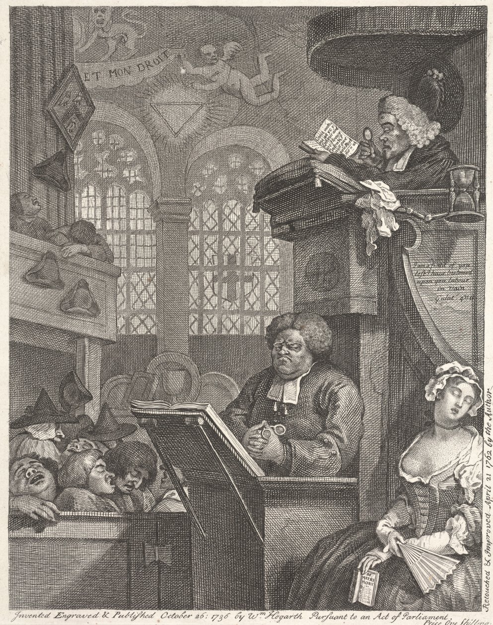 La Congrégation endormie - William Hogarth