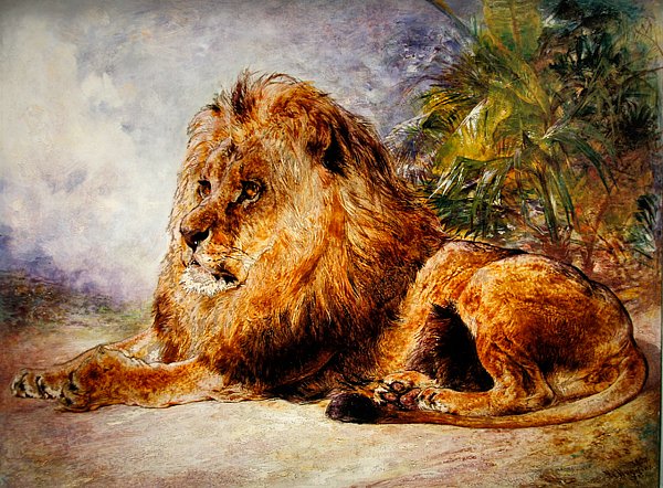 Lion au repos - William Huggins