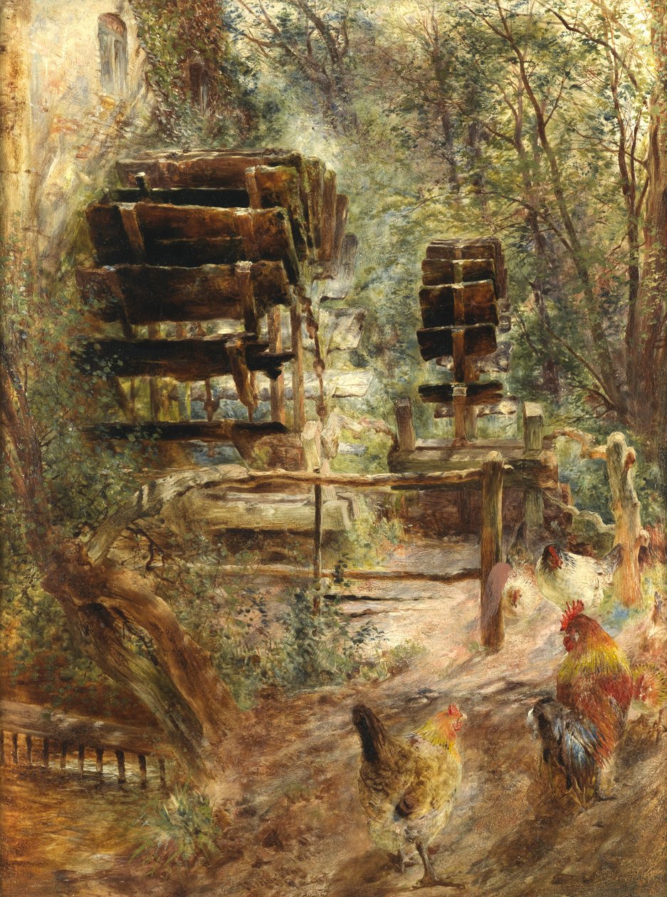 Moulin à eau à Rossett, North Wales - William Huggins