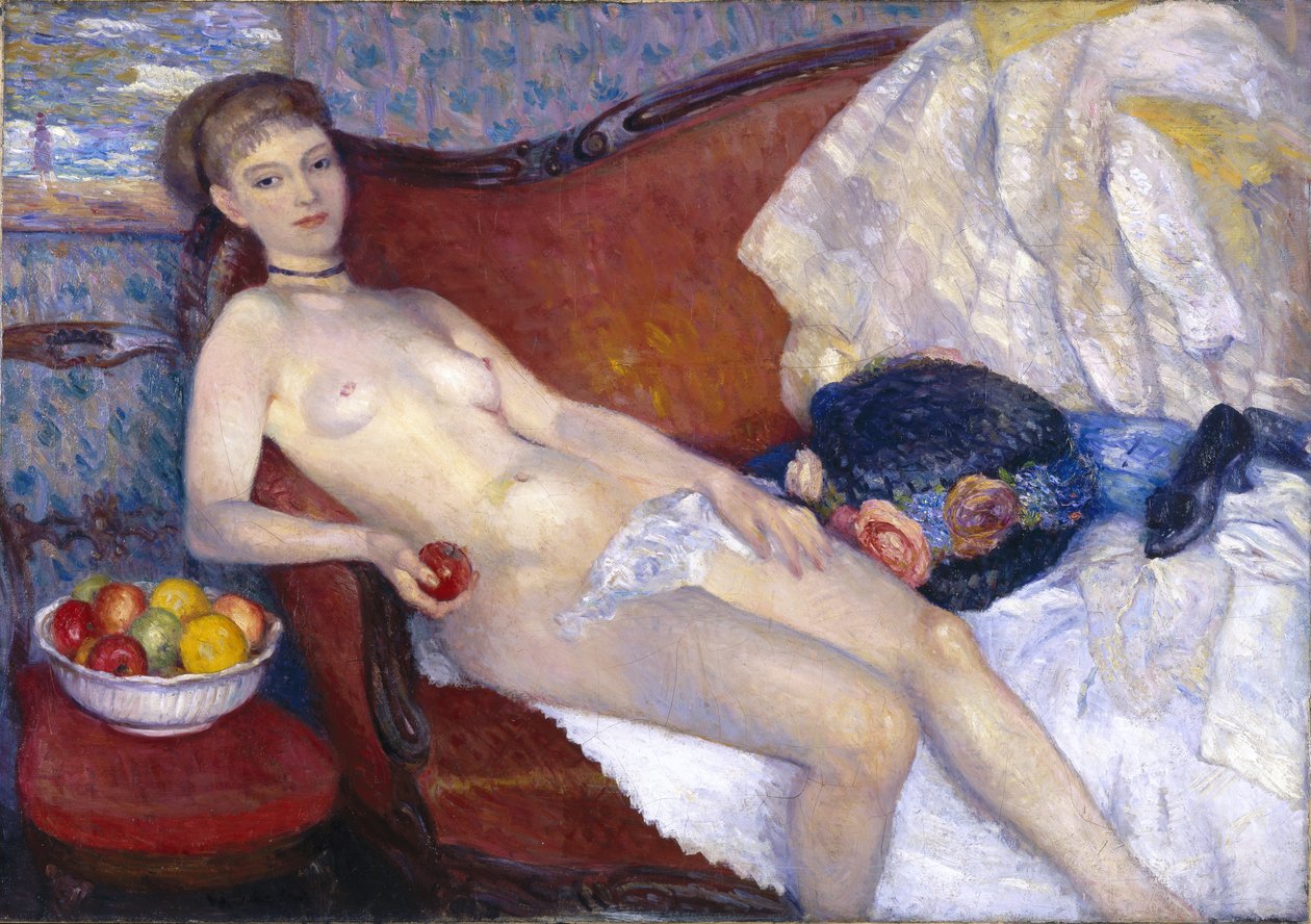 Fille avec une pomme - William James Glackens
