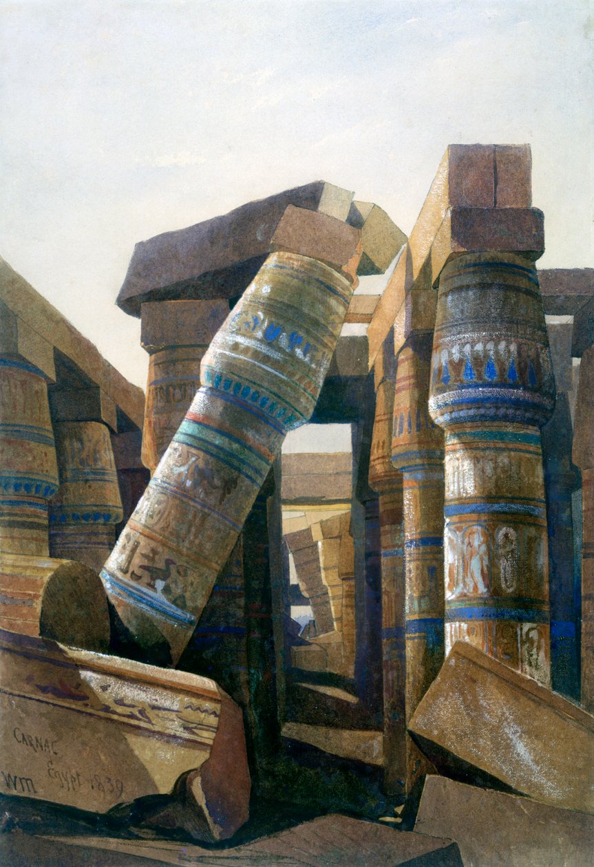 Salle des colonnes, Karnak, 1839 - William James Muller