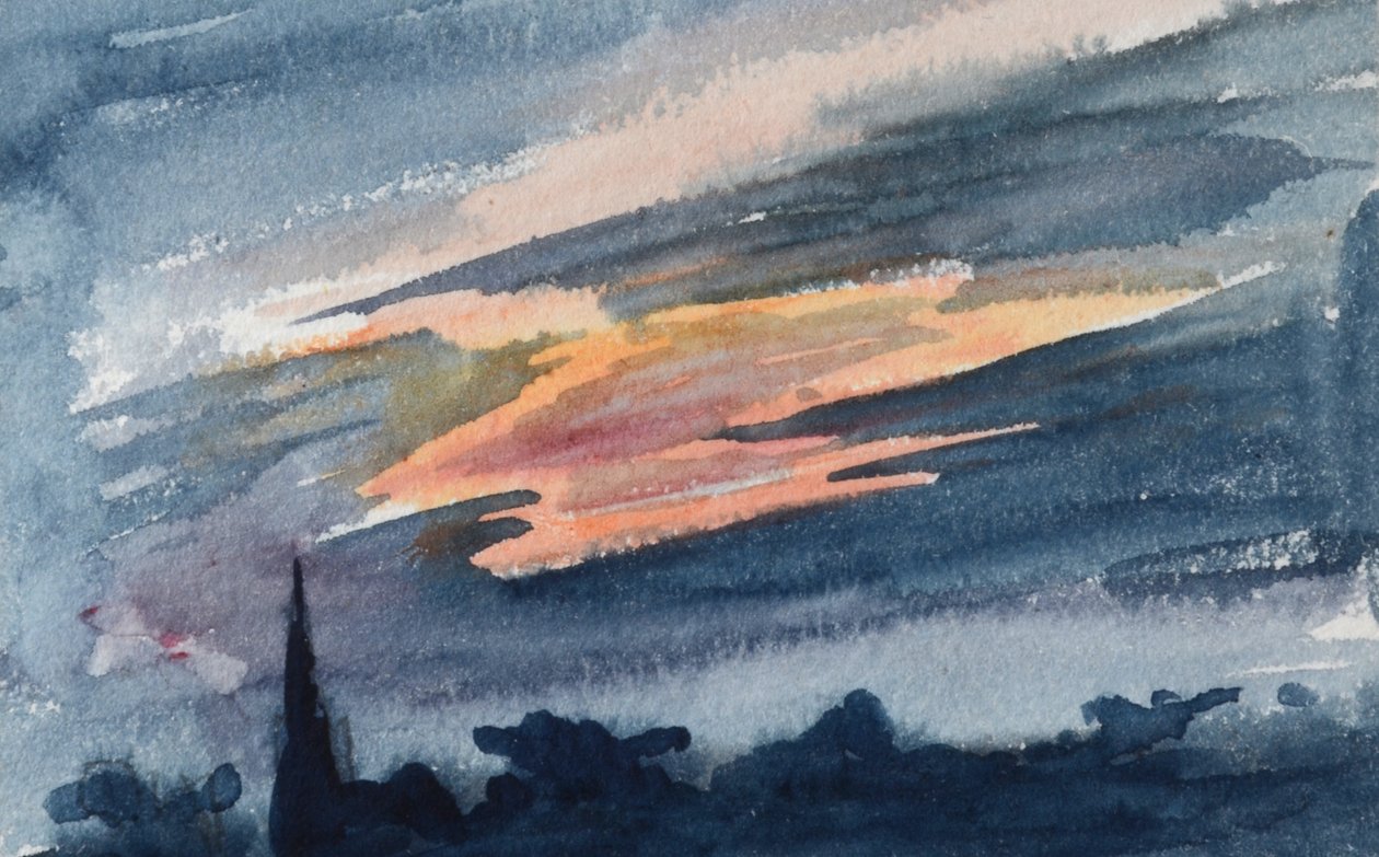 Tempête au coucher du soleil - William Lionel Wyllie
