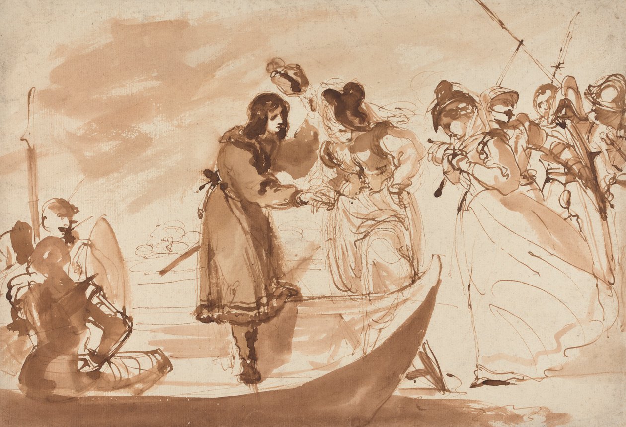 Marie, reine des Écossais, embarquant - William Lock Ii