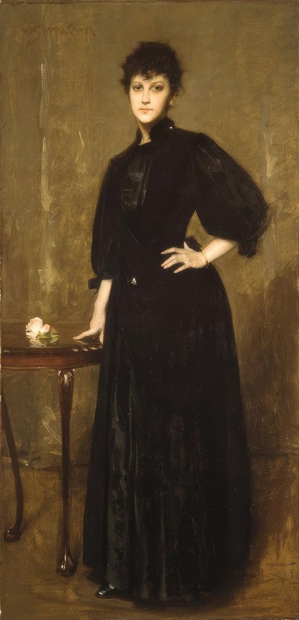 Dame en noir - William Merritt Chase