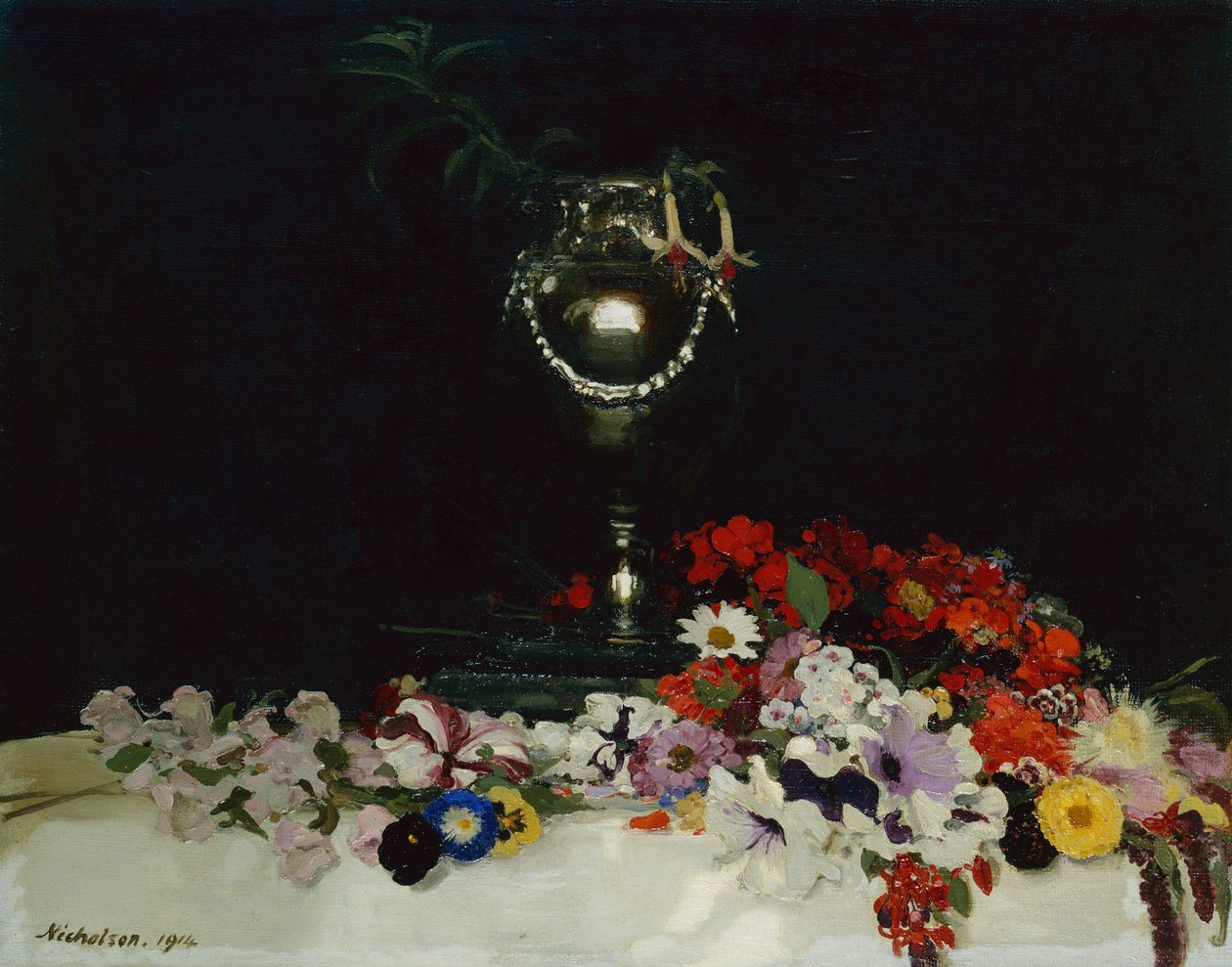 Urne et fleurs sur une table - William Nicholson