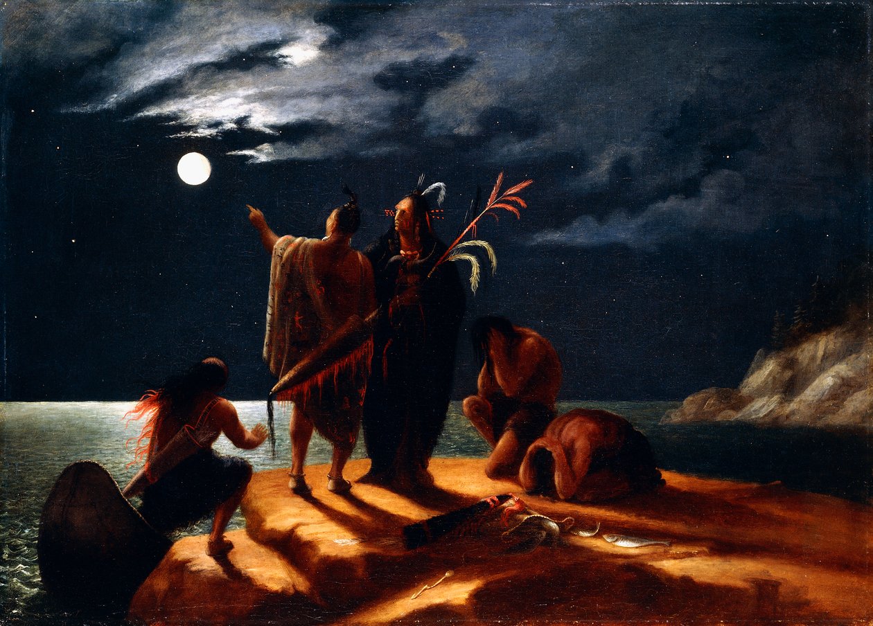 Indiens observant une éclipse lunaire, vers 1848-50 - William Rimmer