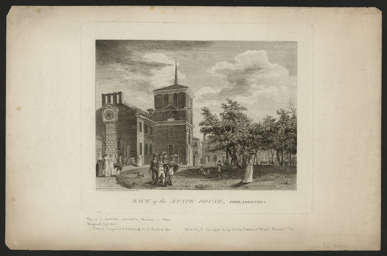 Arrière de la State House, Philadelphie - William Russell Birch