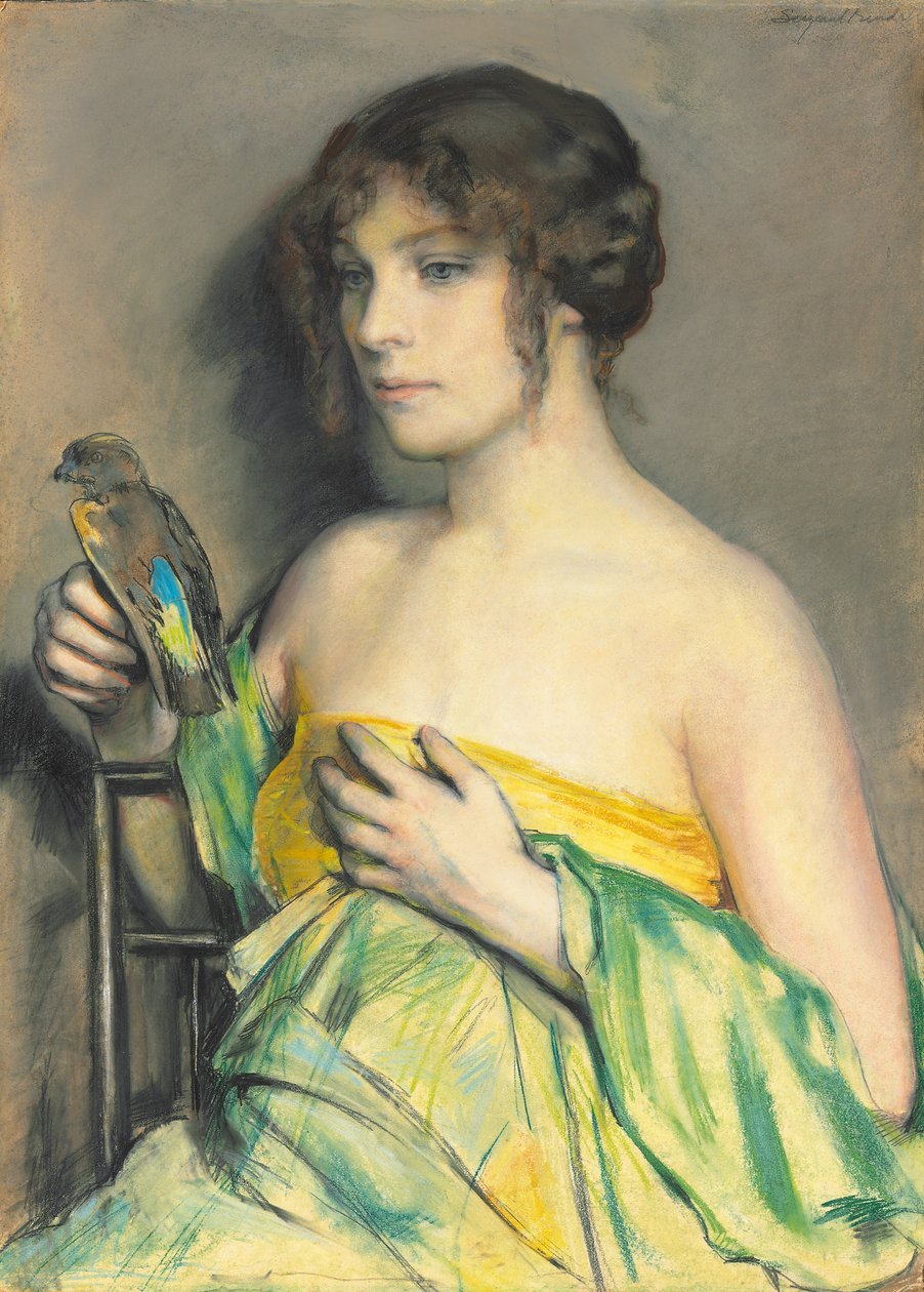 Femme avec perroquet - William Sergeant Kendall