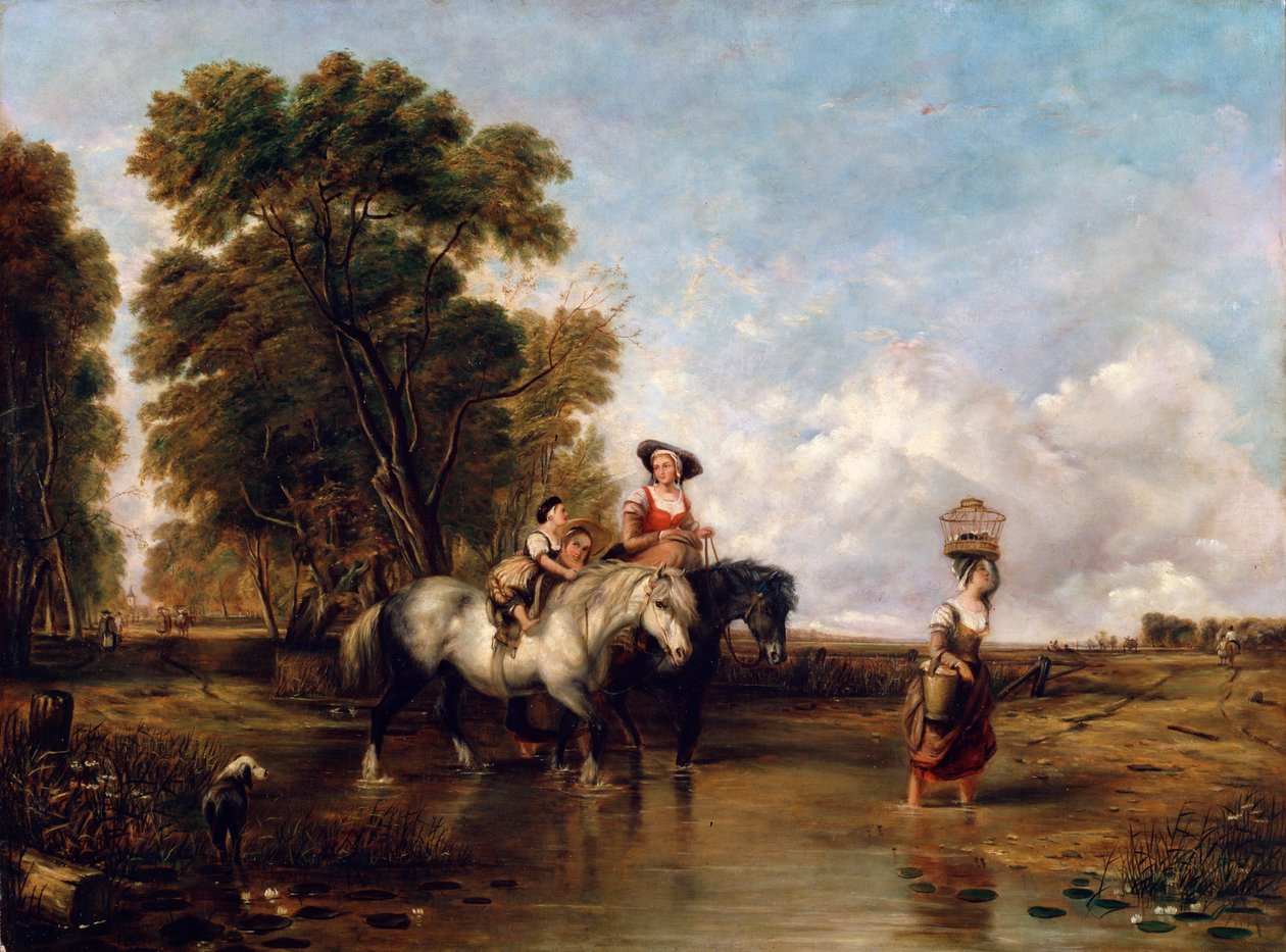 À travers un gué, 19ème siècle - William Shayer