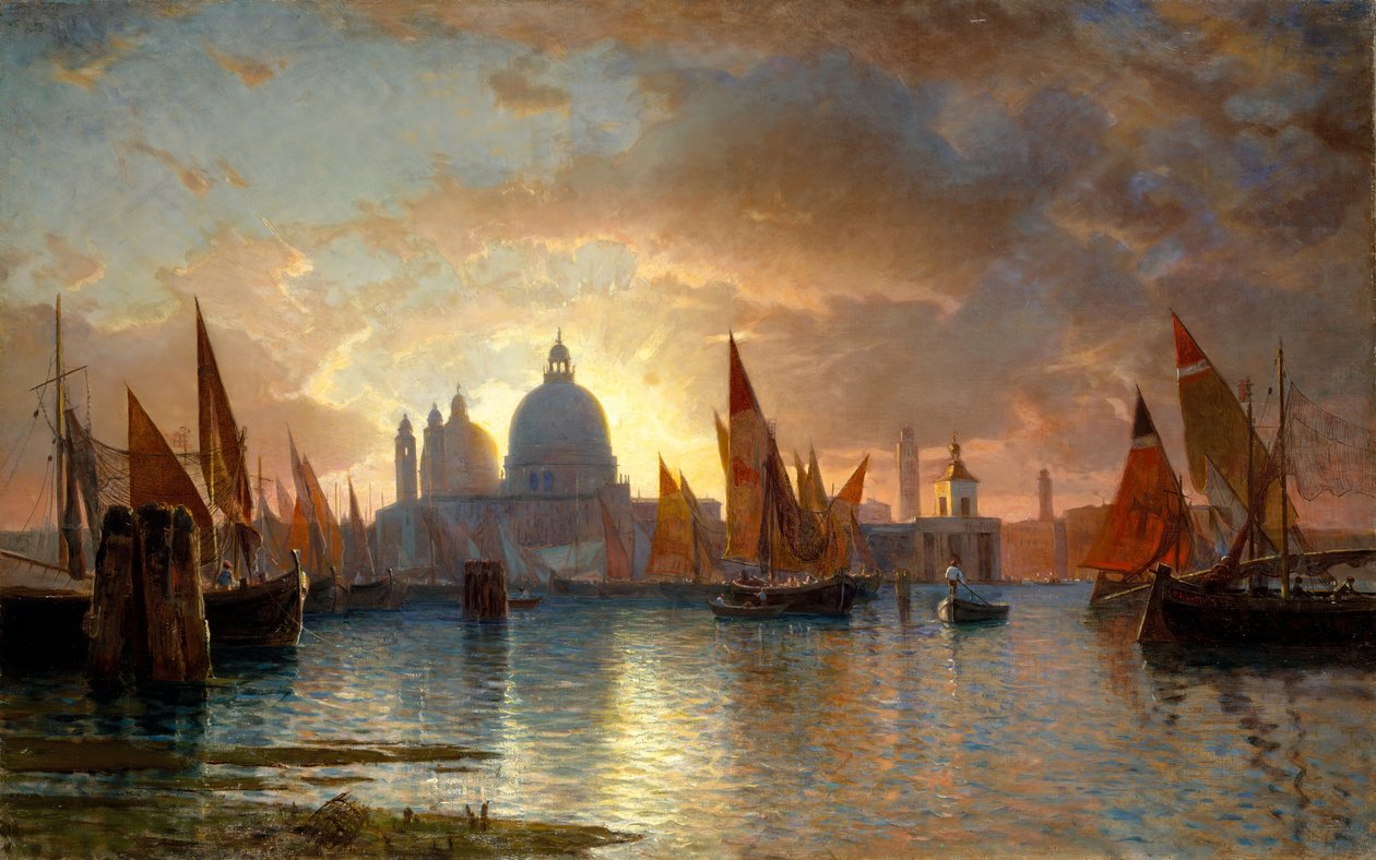 Santa Maria della Salute au coucher du soleil - William Stanley Haseltine