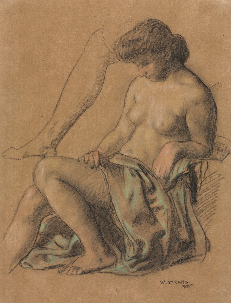 Figure drapée assise - William Strang