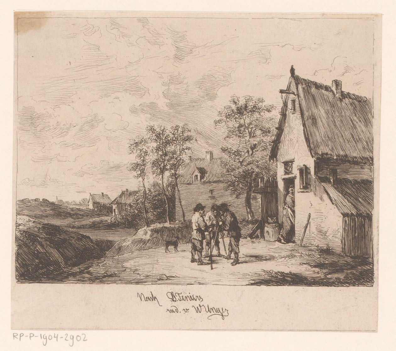 Trois hommes devant une auberge - William Unger