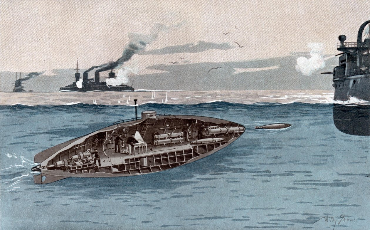 Sous-marin, vers 1905 - Willy Stöwer