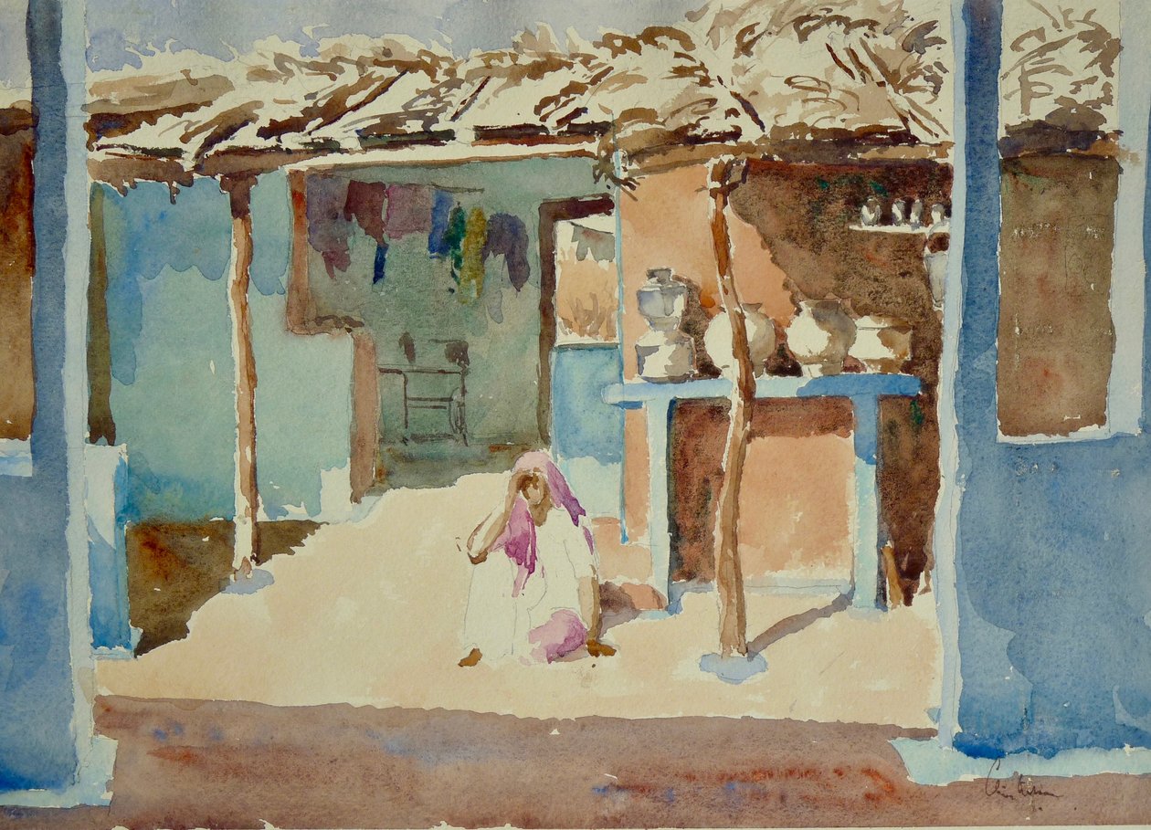 Intérieur du village brahmane (1) - Wilson Clive