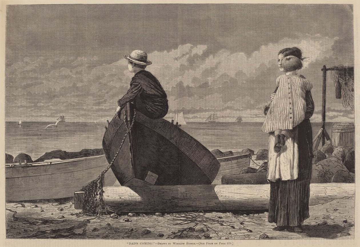 Papa arrive ! - Winslow Homer