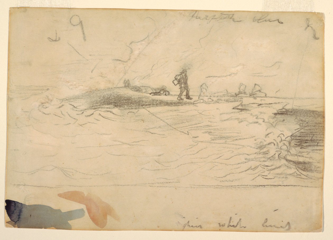 Dessin, scène de plage, Angleterre, 1881-82 - Winslow Homer