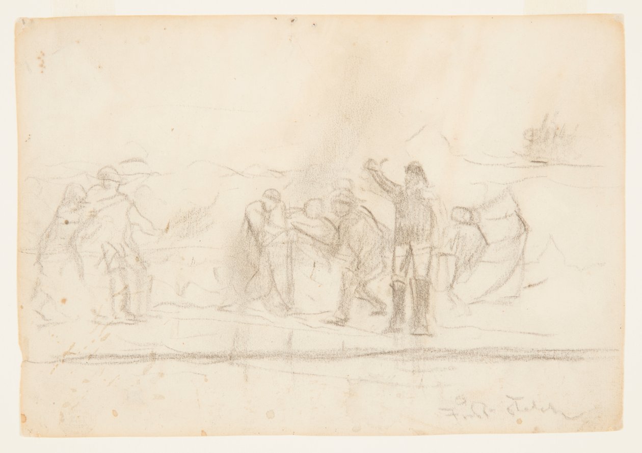 Premier croquis pour "Le Naufrage" - Winslow Homer