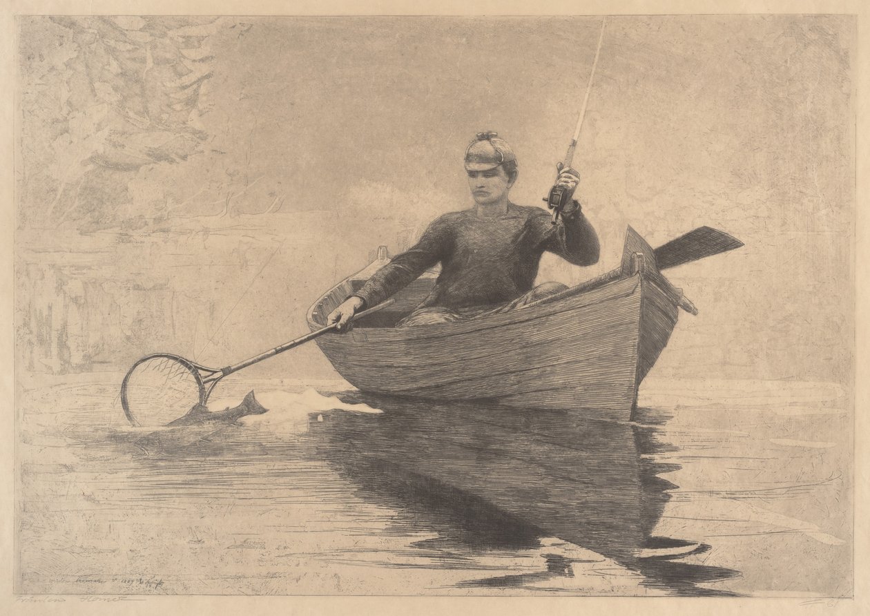 Pêche à la mouche, Lac Saranac, 1889 - Winslow Homer