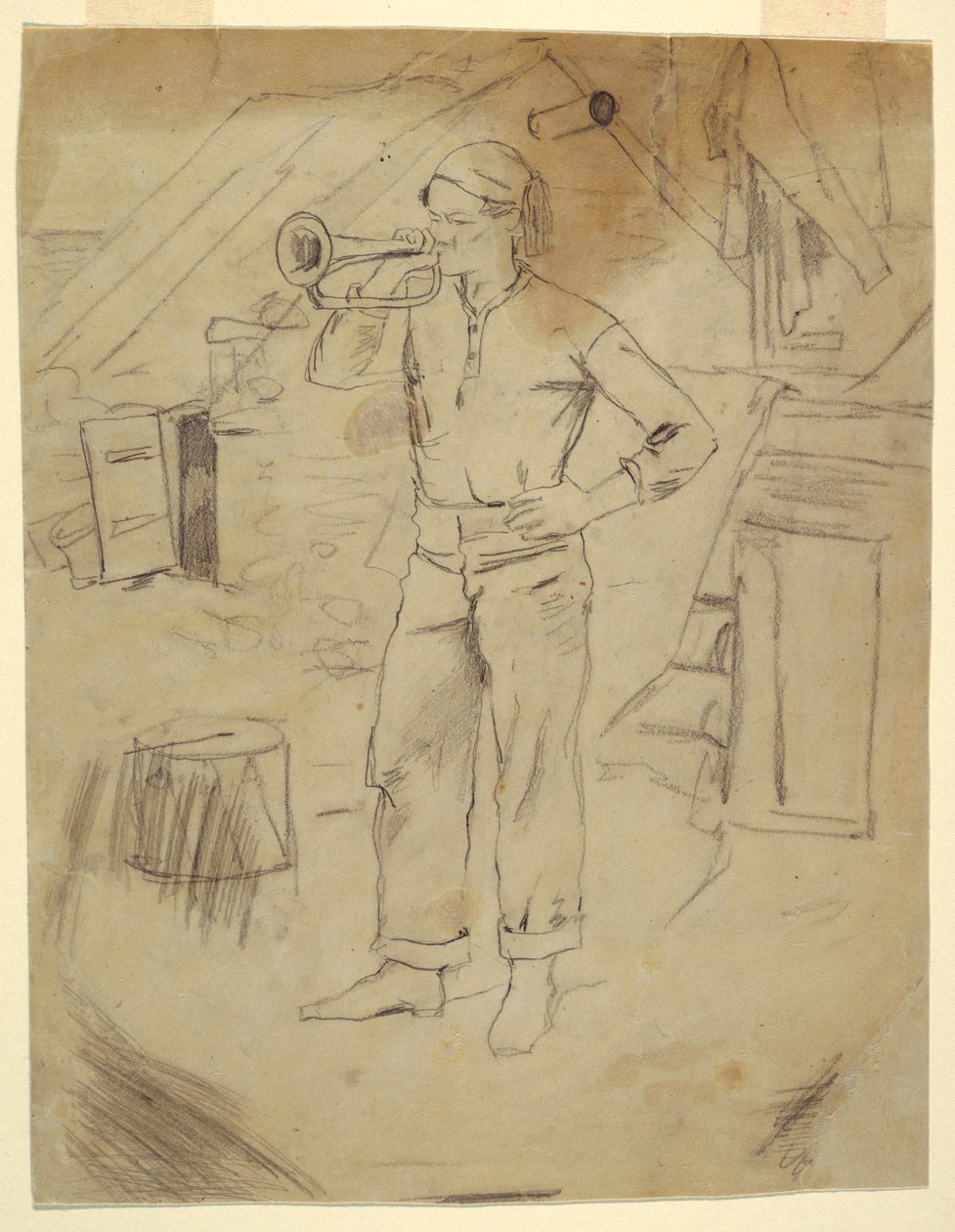 Homme portant un bonnet de zouave - Winslow Homer