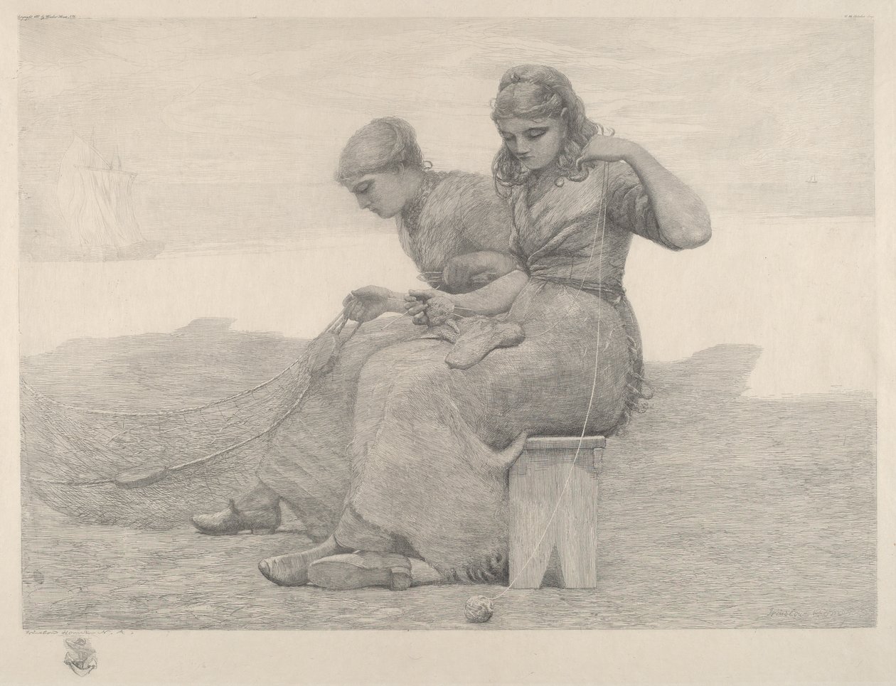 Réparer les filets - Winslow Homer