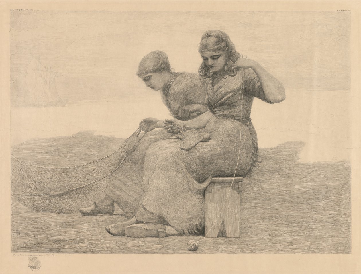 Réparation des filets - Winslow Homer