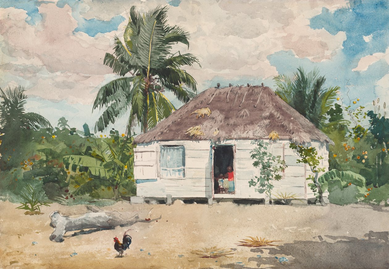 Hutte indigène à Nassau, 1885 - Winslow Homer
