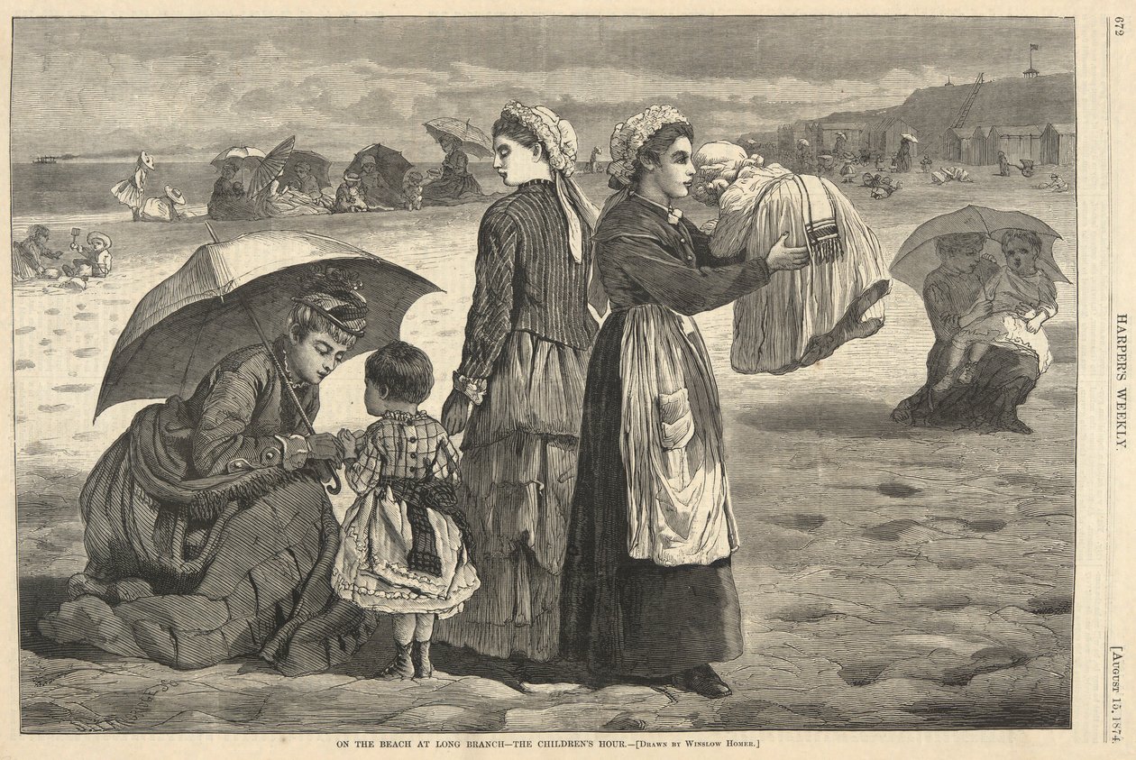 Sur la plage à Long Branch - Winslow Homer