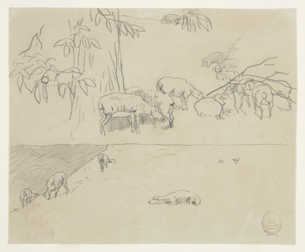 Moutons broutant - Winslow Homer