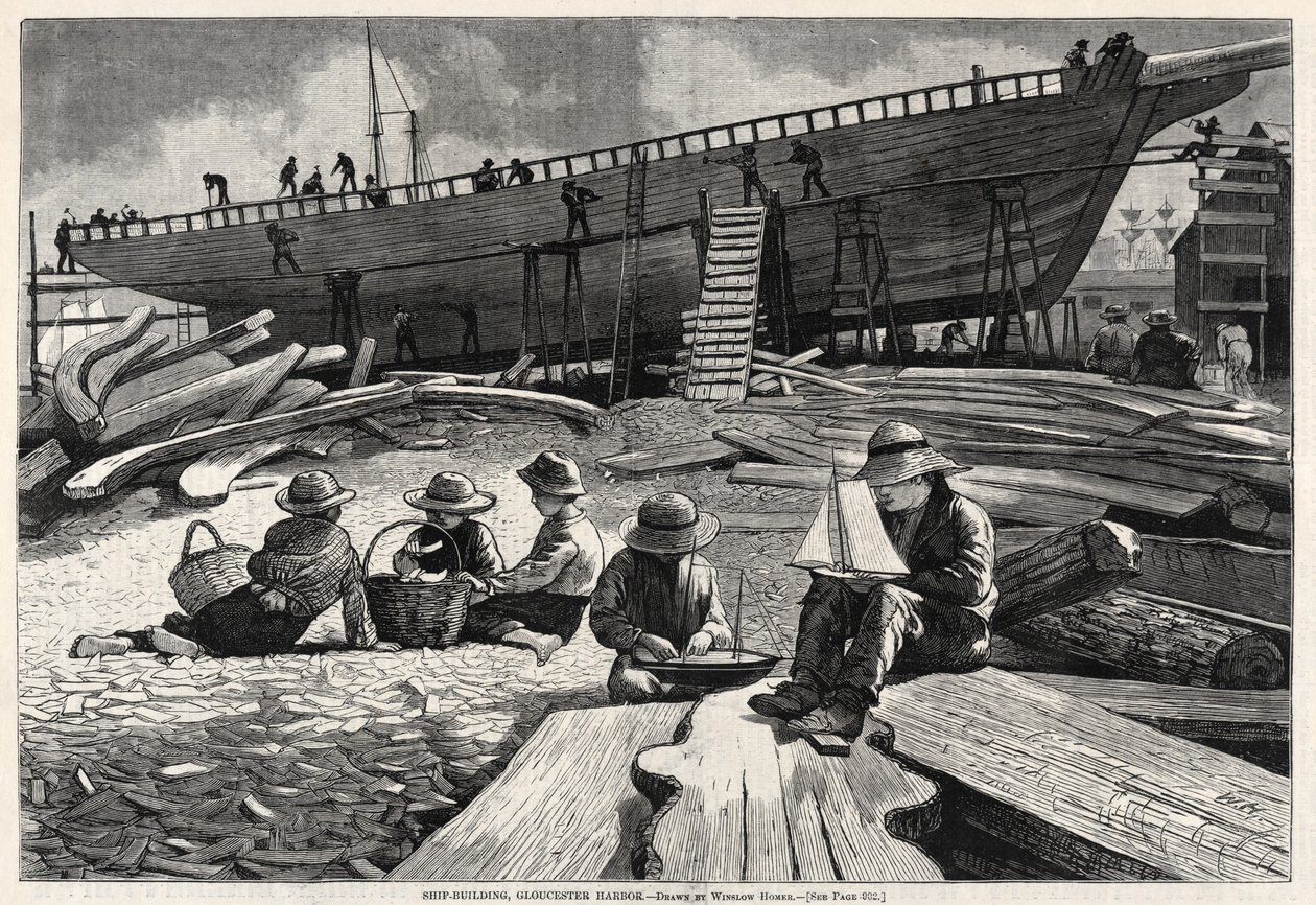 Construction navale, port de Gloucester, 1873 - Winslow Homer
