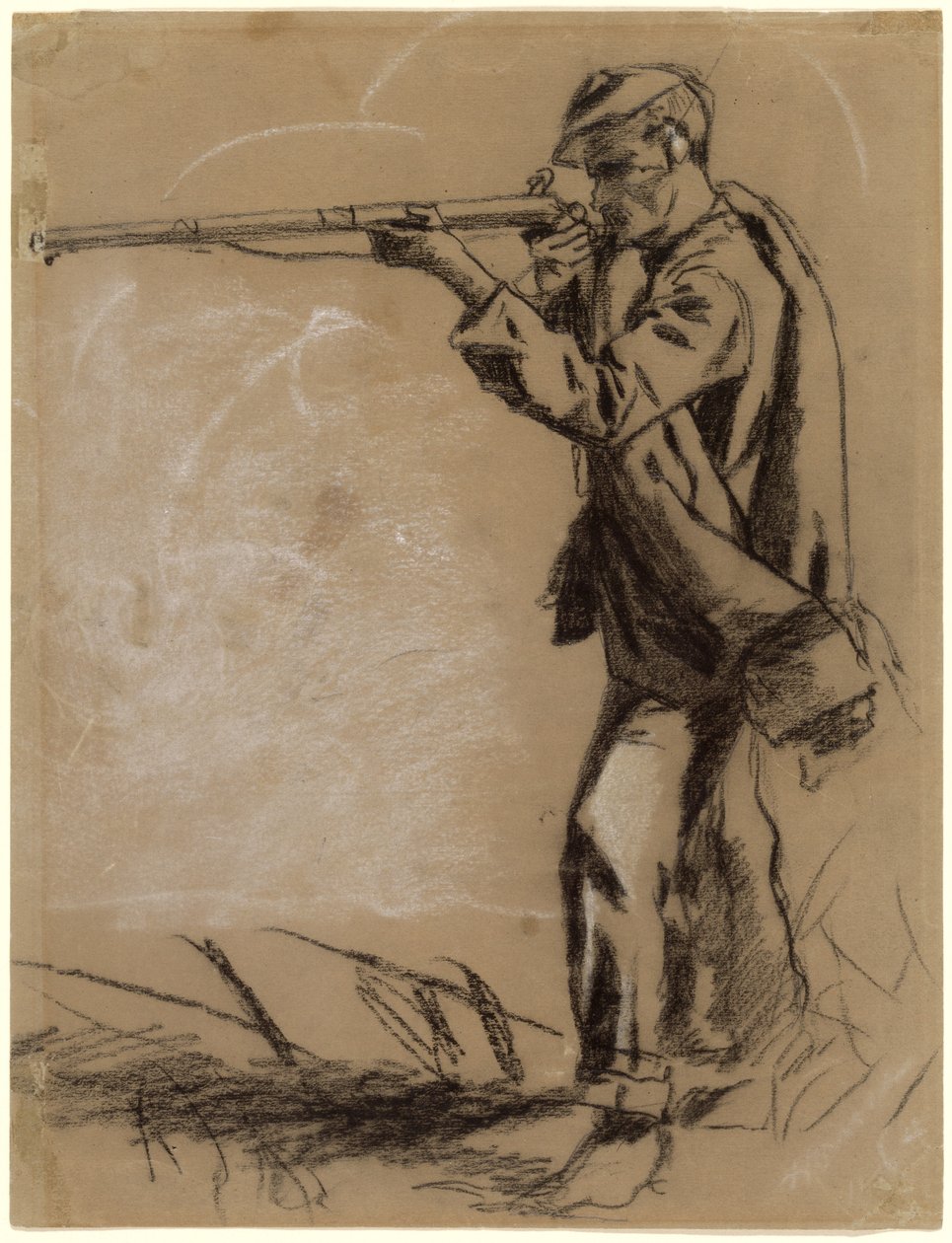 Soldat visant [recto], 1864 - Winslow Homer