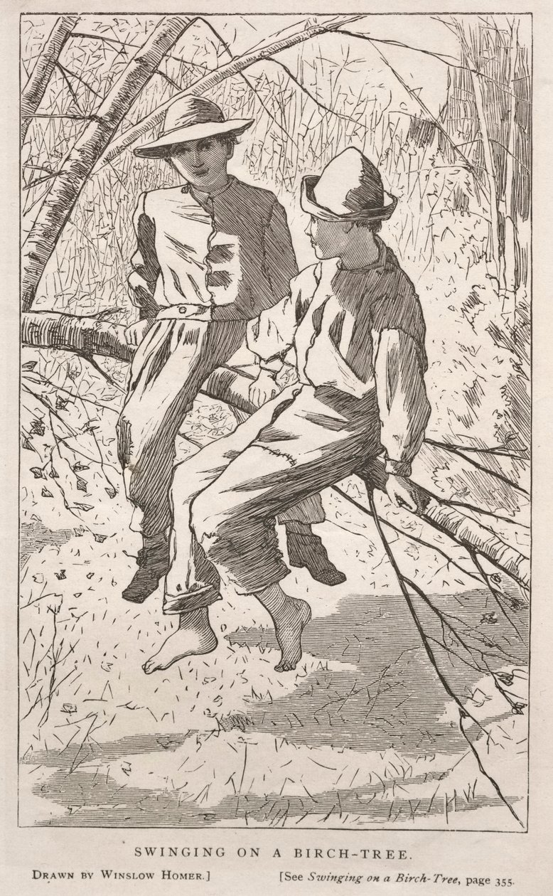 Se balancer dans un bouleau - Winslow Homer