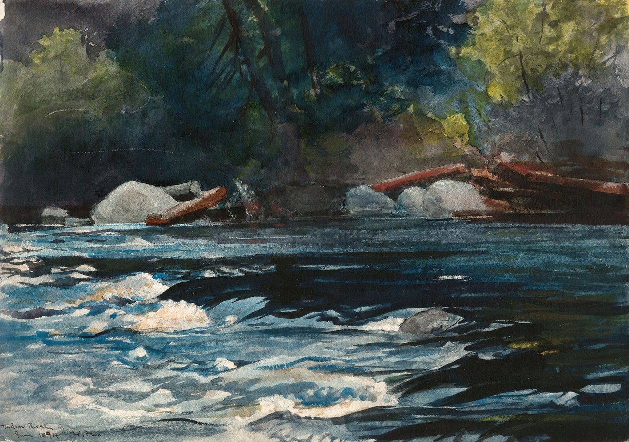 Les rapides, rivière Hudson, Adirondacks - Winslow Homer