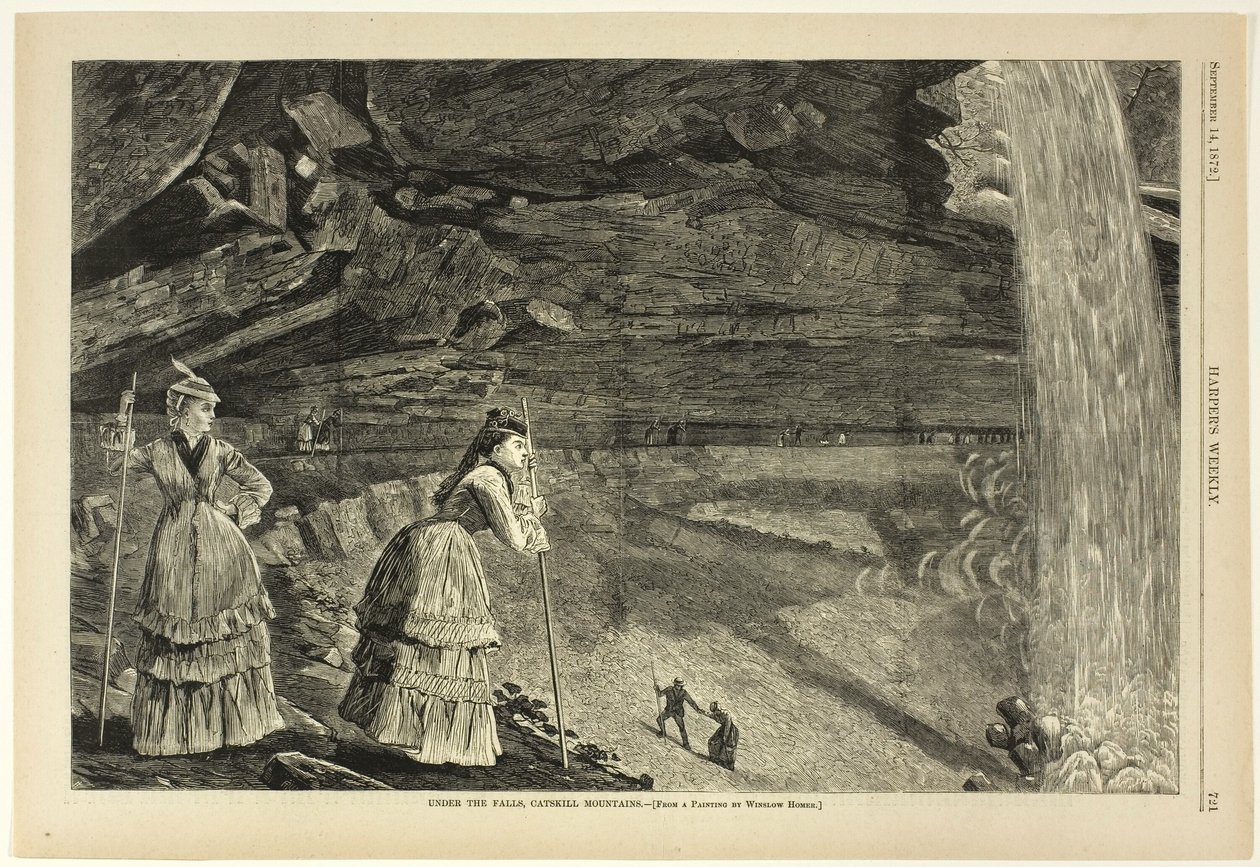 Sous les chutes, Catskill Mountains - Winslow Homer