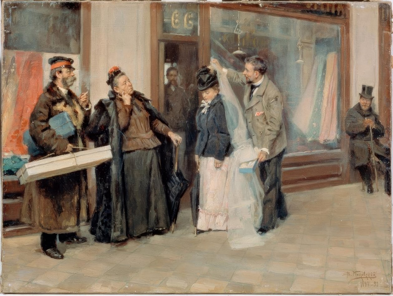 Le choix du voile de la mariée - Wladimir Jegorowitsch Makowski
