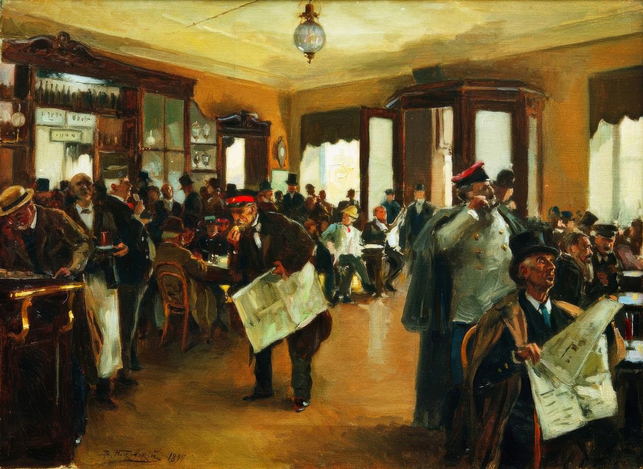 Au Café Dominique - Wladimir Jegorowitsch Makowski