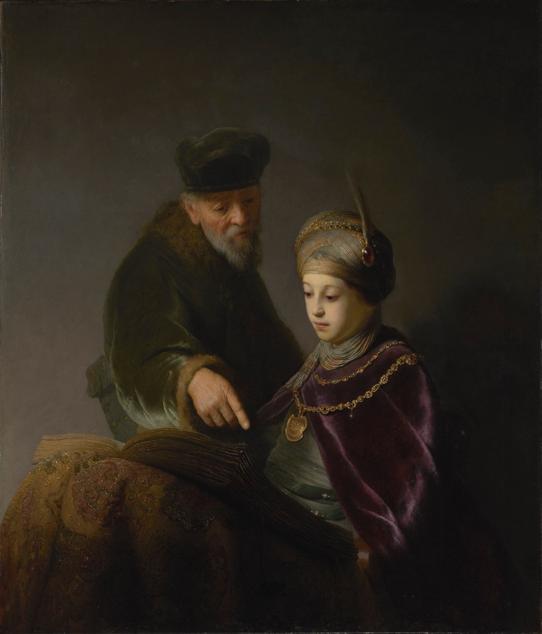 Un jeune érudit et son tuteur - Workshop of Rembrandt