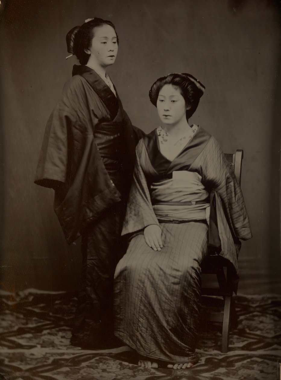 [Geisha avec assistant], années 1860 - Yokoyama Matsusaburo