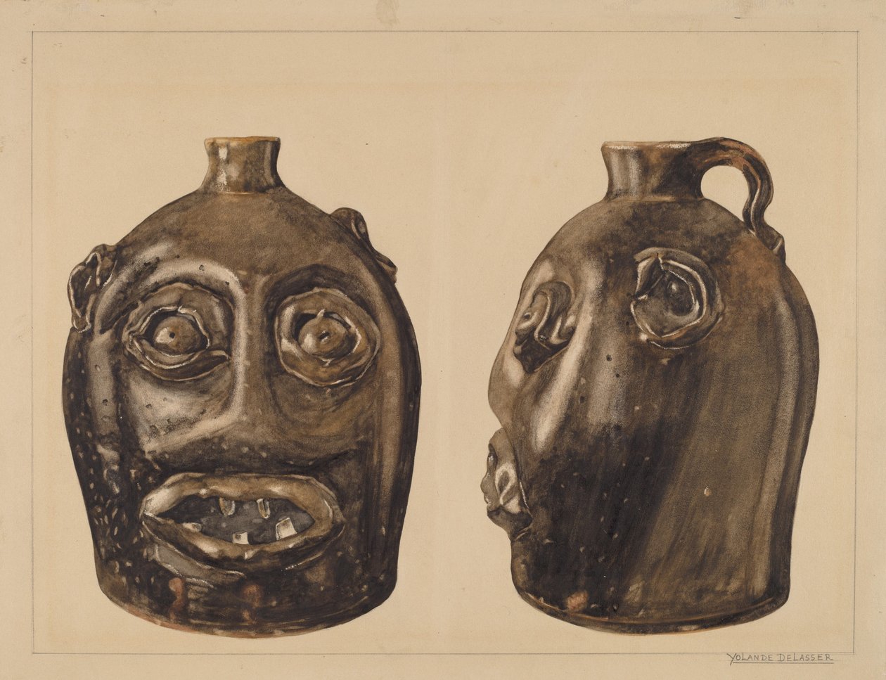 Cruche grotesque, vers 1936 - Yolande Delasser